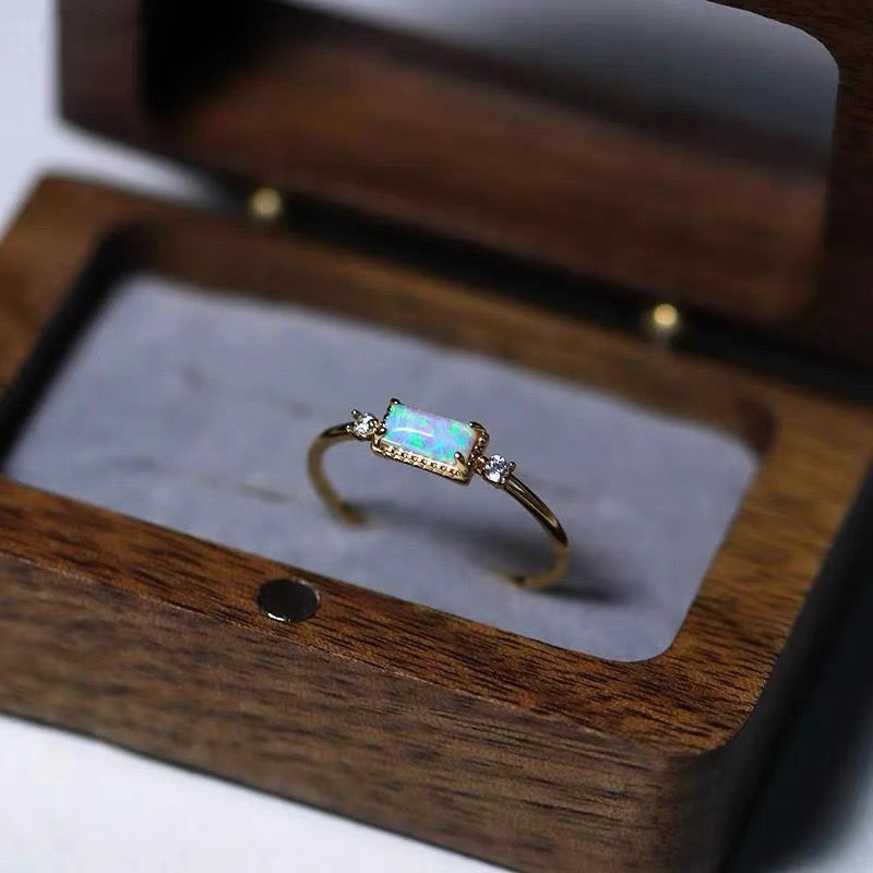 Opal Stone Ring in S925 Gold-Plated