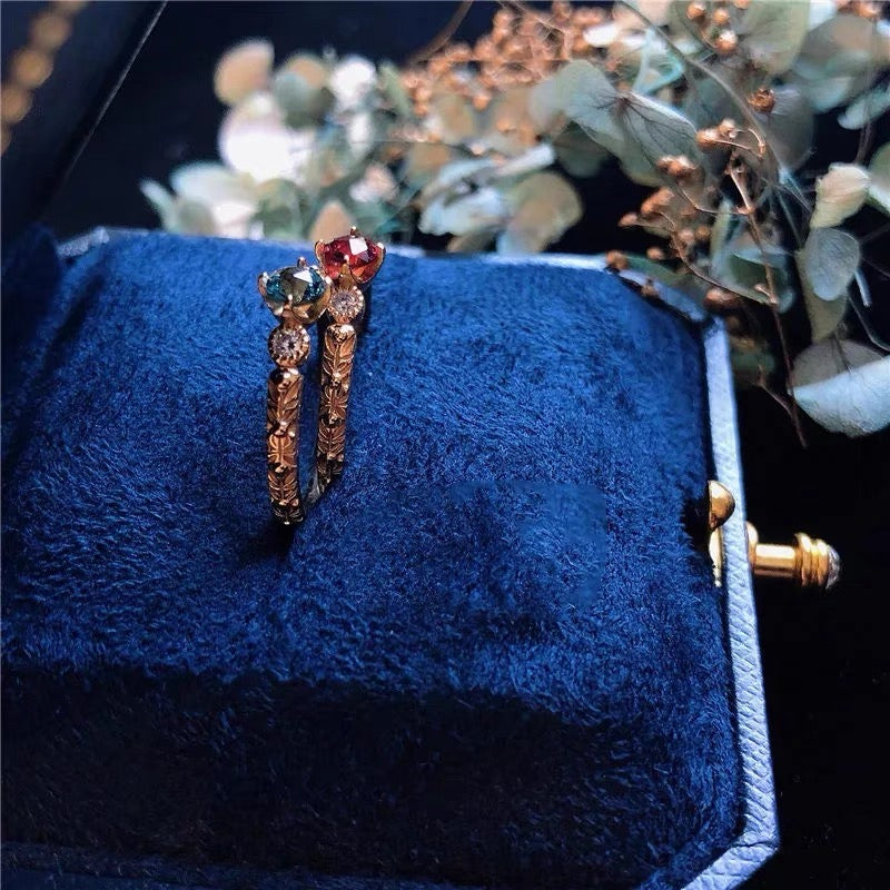 Magnesium Aluminum Garnet and Topaz Vintage Ring