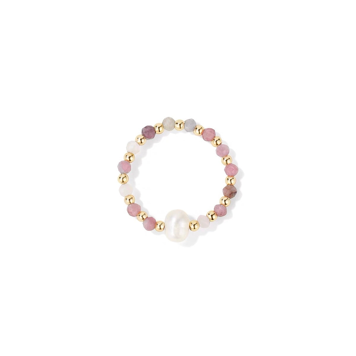 Colorful Beaded Pearl Ring