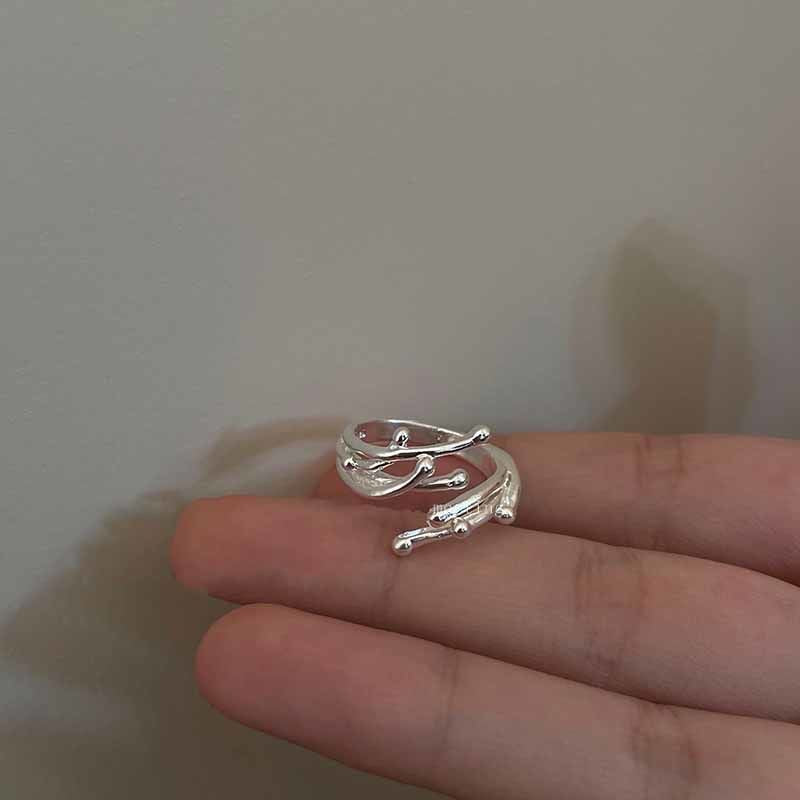 Geometric Square Zircon Open Ring