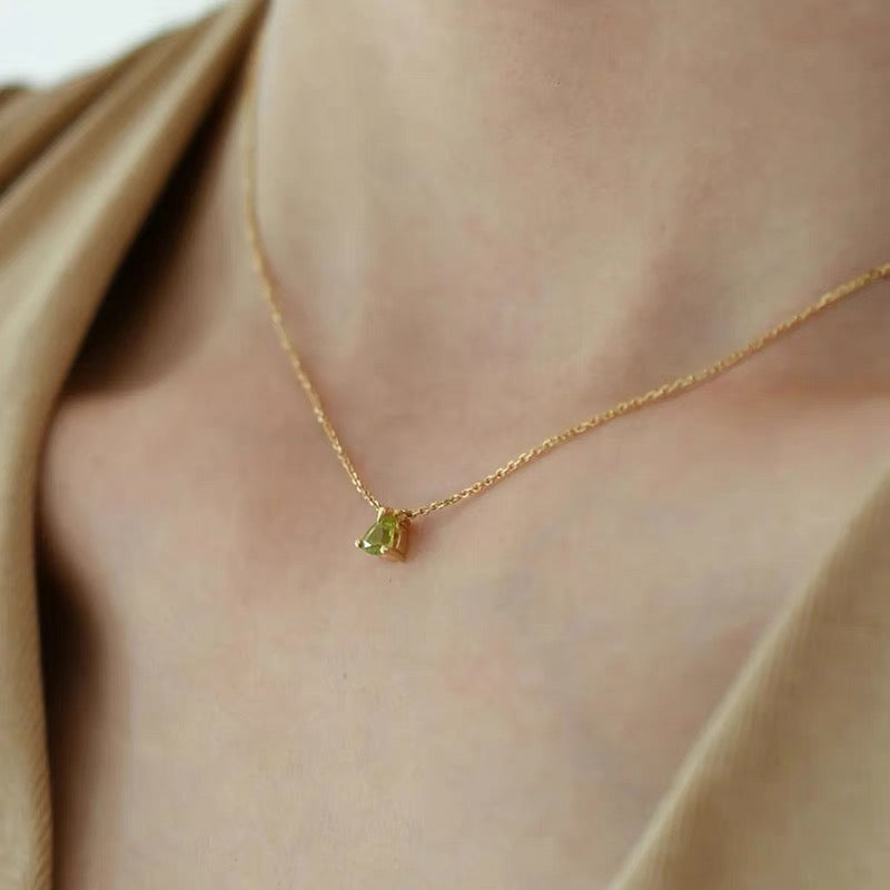 Peridot Colored Gemstone Collar Necklace