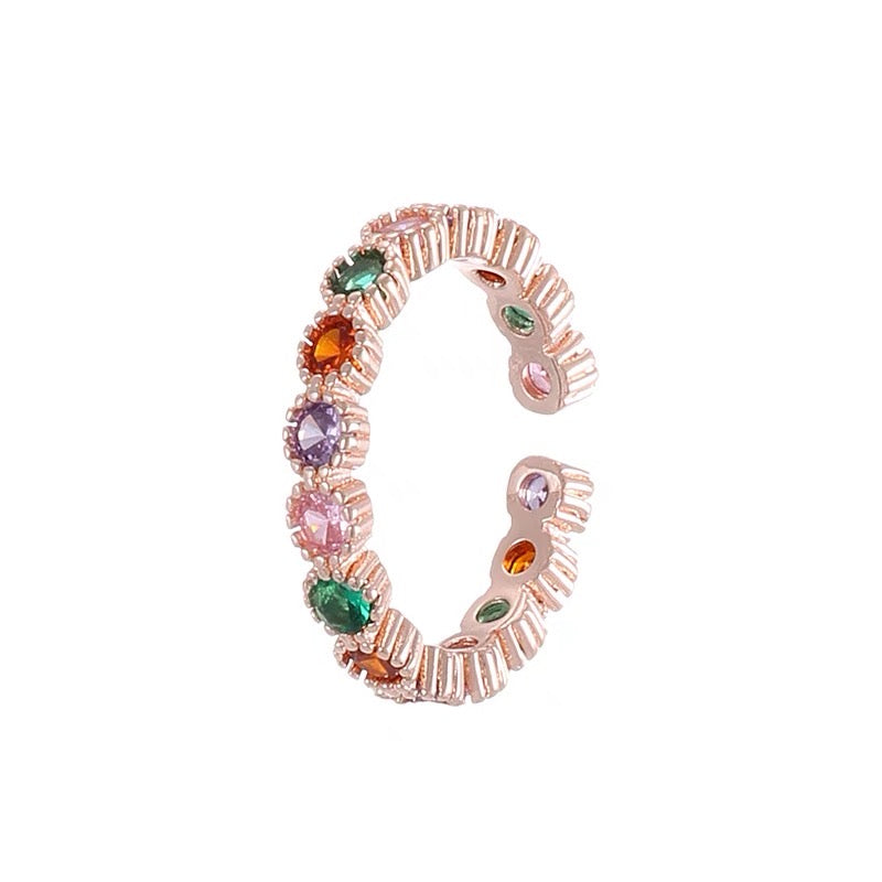Rainbow Tourmaline Open Ring