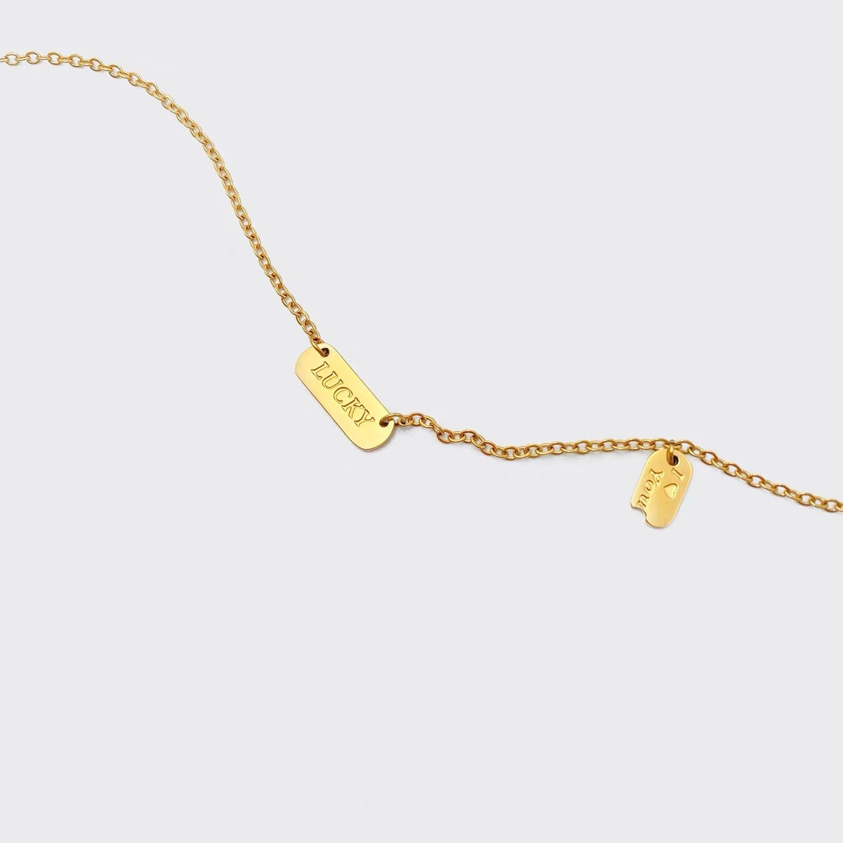 LUCKY Mini Square Pendant Necklace