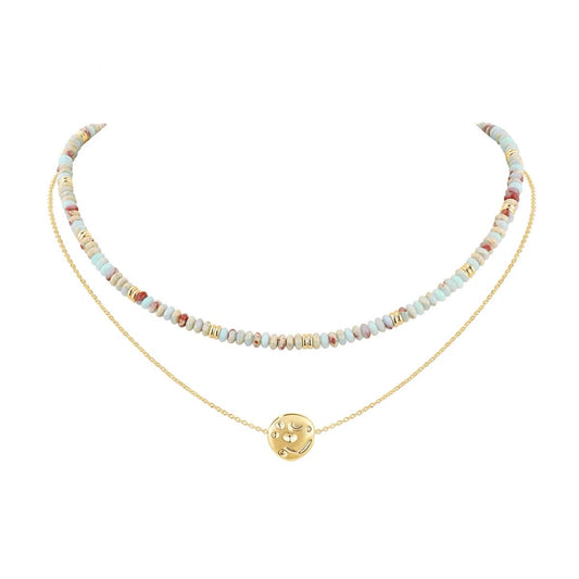 Double-Layer Colorful Beaded Necklace