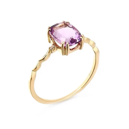 Amethyst Sugar Cube Ring