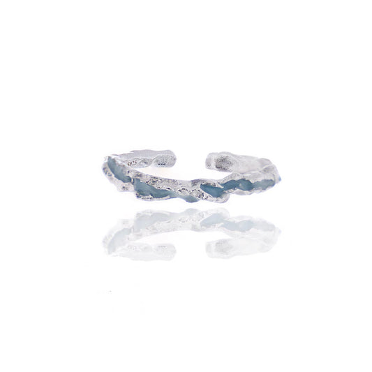 Minimalist Light Blue Open Adjustable Ring