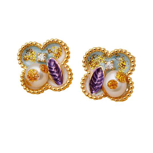 Monet Water Lily Stud Earrings