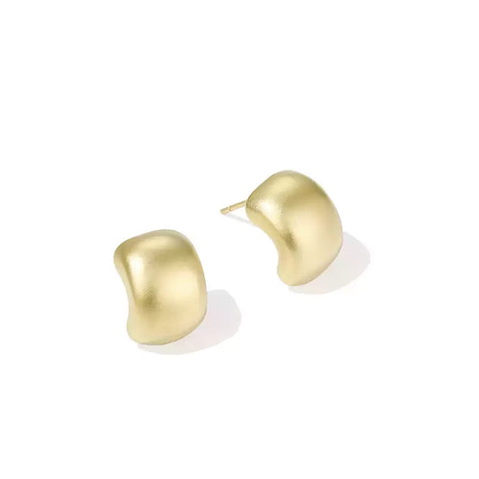 Minimalist Gold Arc Stud Earrings