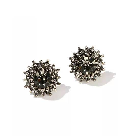 Baroque Black Stud Earrings