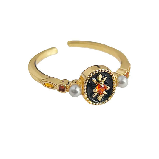 French Vintage Enamel Ring