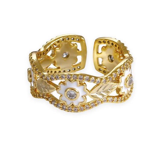 Vintage Floral Filigree Openwork Ring