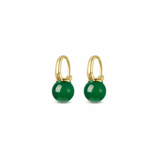 Vintage Green Agate Earrings