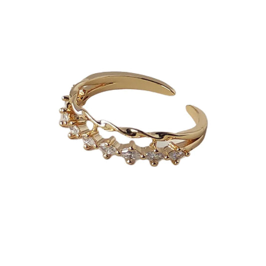Radiant Melody Double Layer Irregular Ring