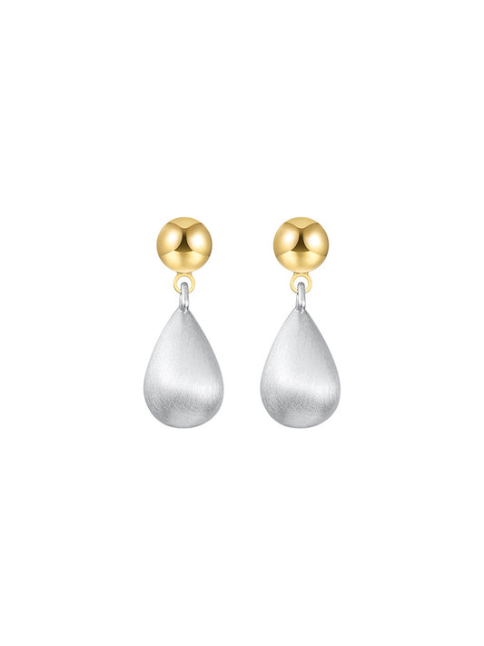 Brushed Teardrop Earrings Women - French Vintage Drop Earrings