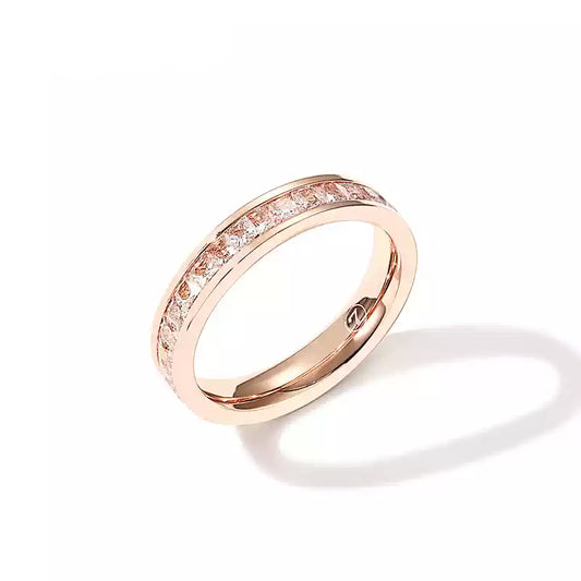 Rose Gold Titanium Steel Starlight Ring for Women
