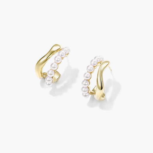 Elegant Geometric Pearl Earrings
