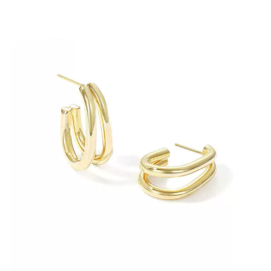 Double Arc Hoop Earrings