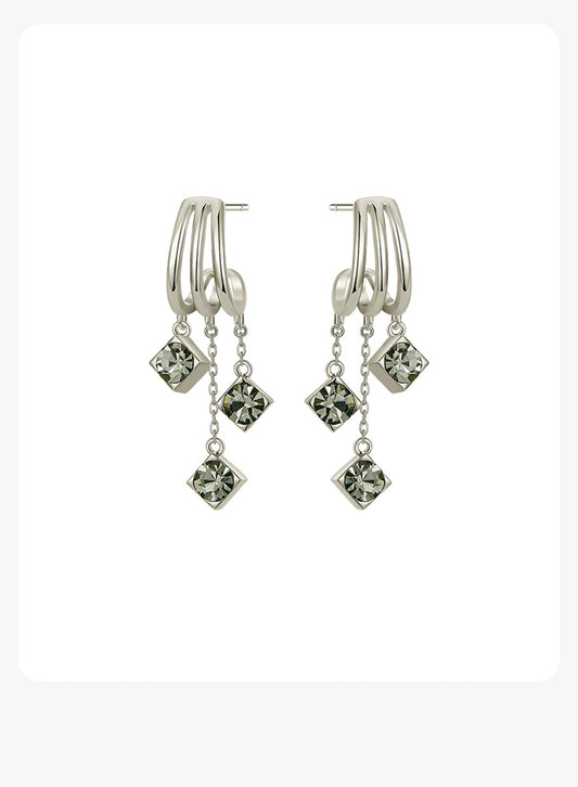 Vintage Square Tassel Earrings - Chic French-Style Drop Earrings