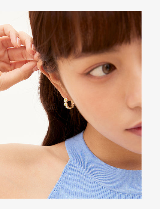 Daisy Hoop Earrings