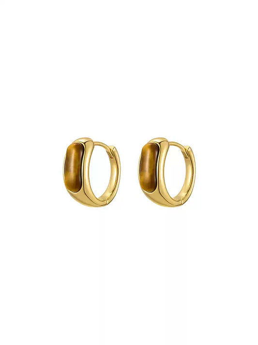 Tiger's Eye Hoop Earrings