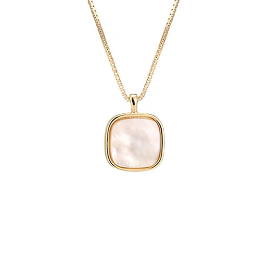 Square Shell Pendant Necklace
