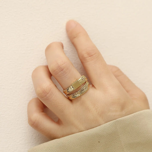 Braided Double Layer Snake Chain Ring