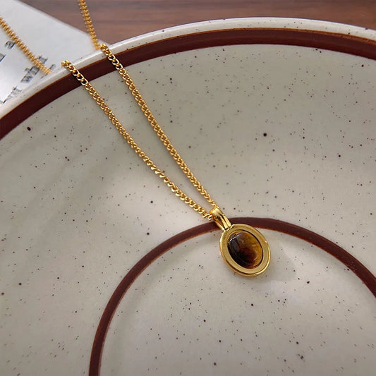 Tiger's Eye Pendant Necklace