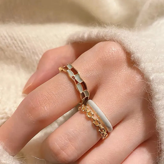 Radiant Shadow Double Layer Enamel Ring
