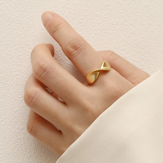 Möbius Minimalist Matte Gold Ring