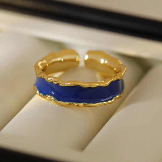 French Vintage Enamel Ring