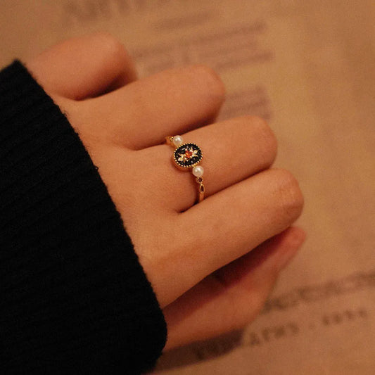 French Vintage Enamel Ring