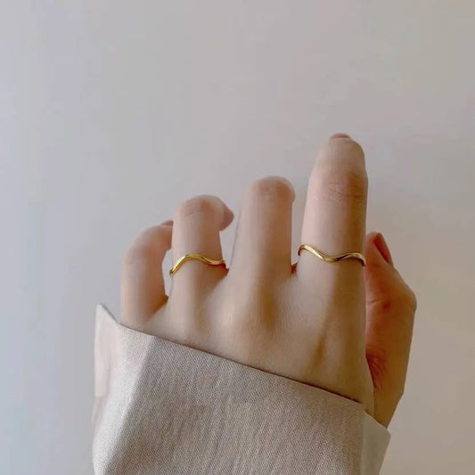 Irregular Wave Ring Minimalist Band
