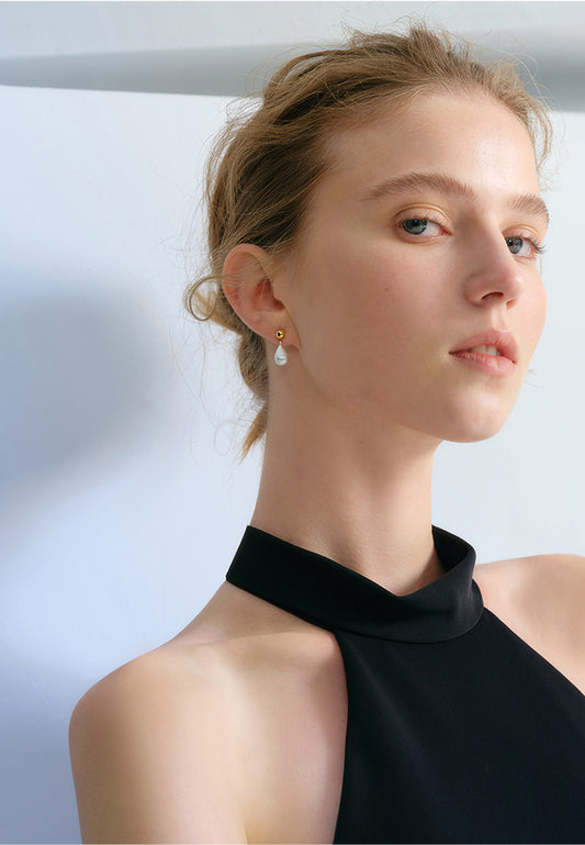 Brushed Teardrop Earrings Women - French Vintage Drop Earrings