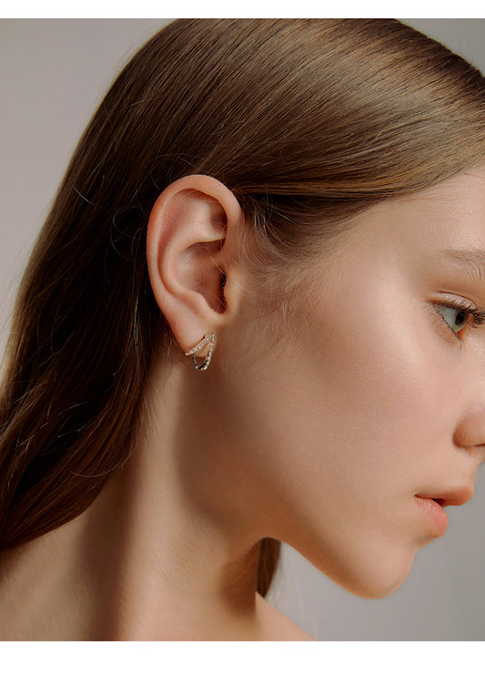 Geometric Heart Stud Earrings