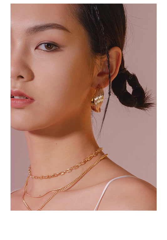 Large Circle Earring Hoop Earrings