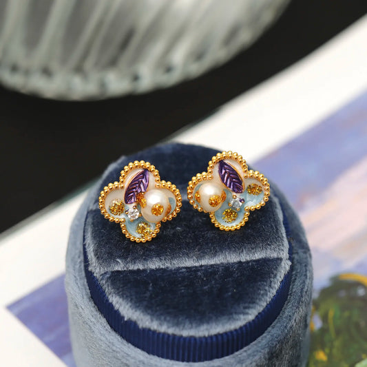 Monet Water Lily Stud Earrings
