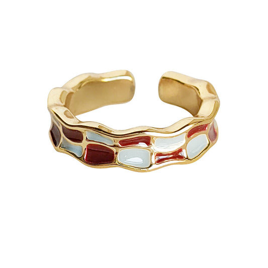 Morandi Color Adjustable Enamel Ring