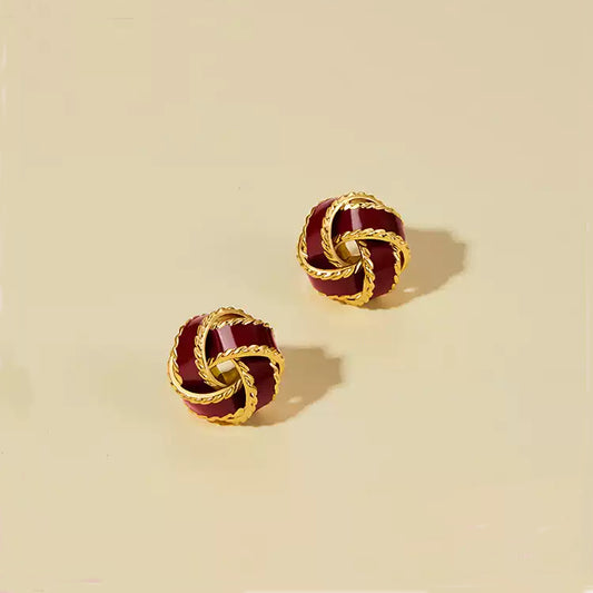 Red Knot Stud Earrings