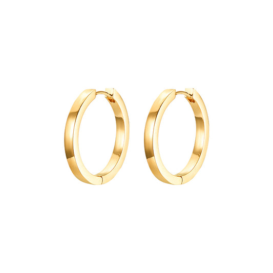 Gold-Toned Huggie Hoops - Hoop Earrings