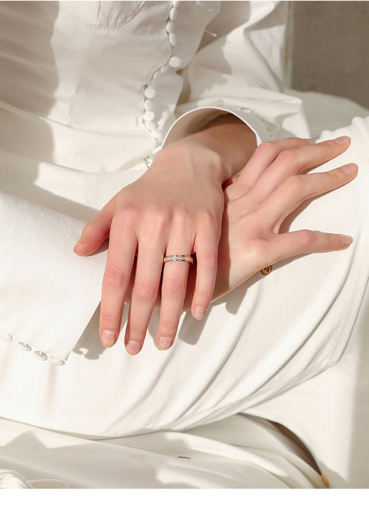 Rose Gold Titanium Steel Starlight Ring for Women