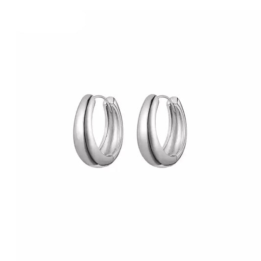Silver Circle Hoop Earrings - Delicate and Chic