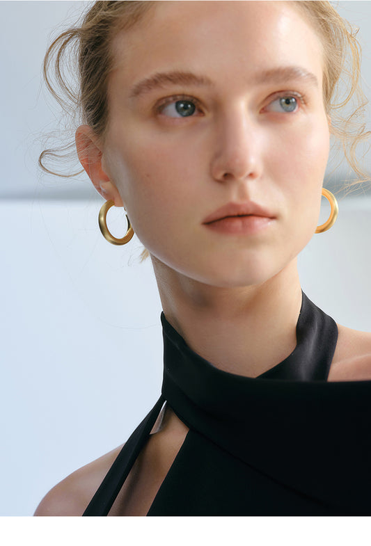 Brushed Hoop Earrings