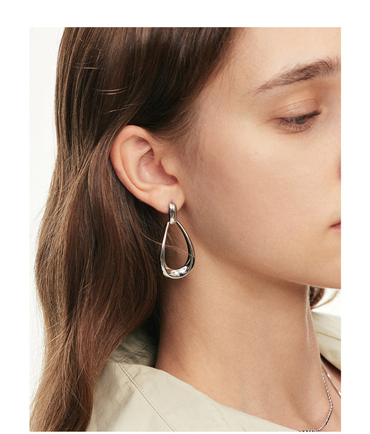 Gold Hoop Earrings Hollow Teardrop Earrings