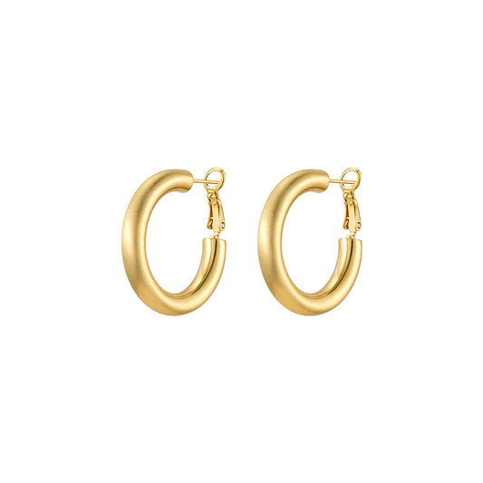 Brushed Hoop Earrings