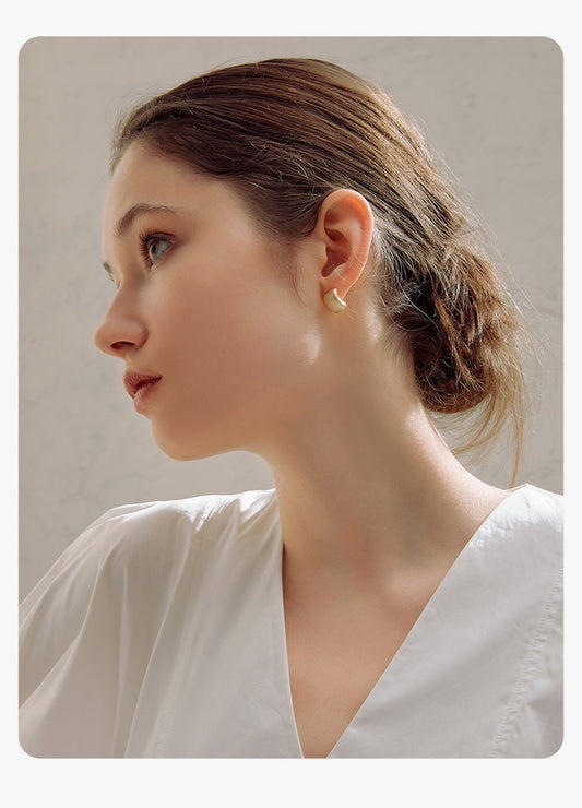 Minimalist Gold Arc Stud Earrings