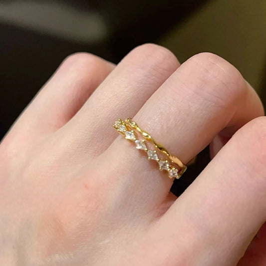 Radiant Melody Double Layer Irregular Ring