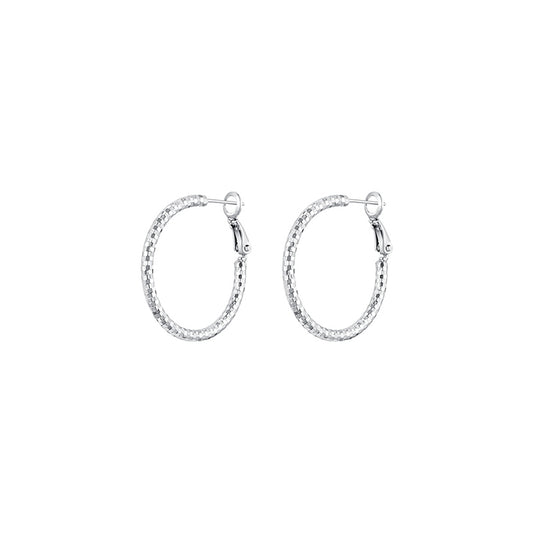 Ice Crystal Hoop Earrings - Large Circle Earrings