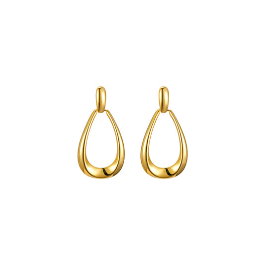 Gold Hoop Earrings Hollow Teardrop Earrings