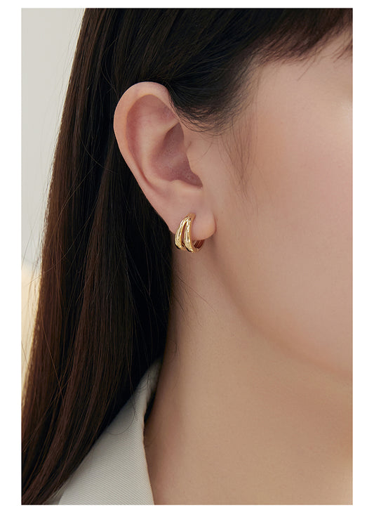 Gold Double Hoop Earrings