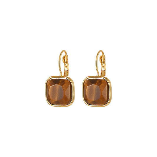 Square Tiger's Eye Earrings